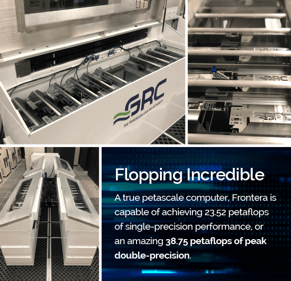 ICEraQ quad shot montage Frontera Supercomputer is a True Petascale Computer