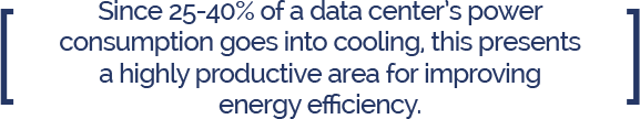 Callout - 25 to 40 Percent of Data Center Power Use is Cooling